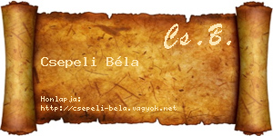 Csepeli Béla névjegykártya