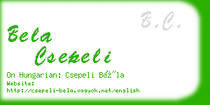 bela csepeli business card